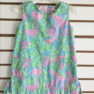 4T White tag Lily Pulitzer Flamingo Pelican Bird Lined Shift Dress